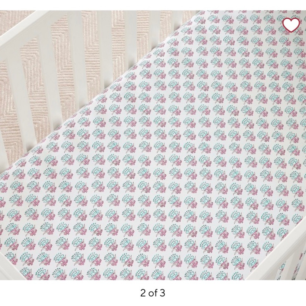 Pottery Barn floral crib sheets